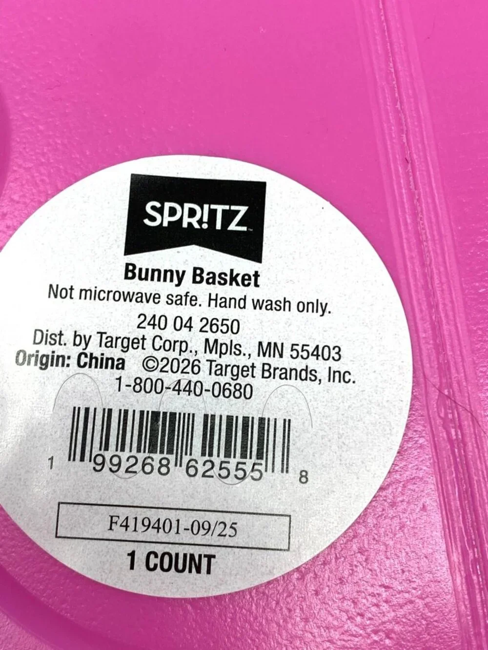 Target 2026 Vintage Inspired Easter Bunny Blow Mold Basket Pink Spritz